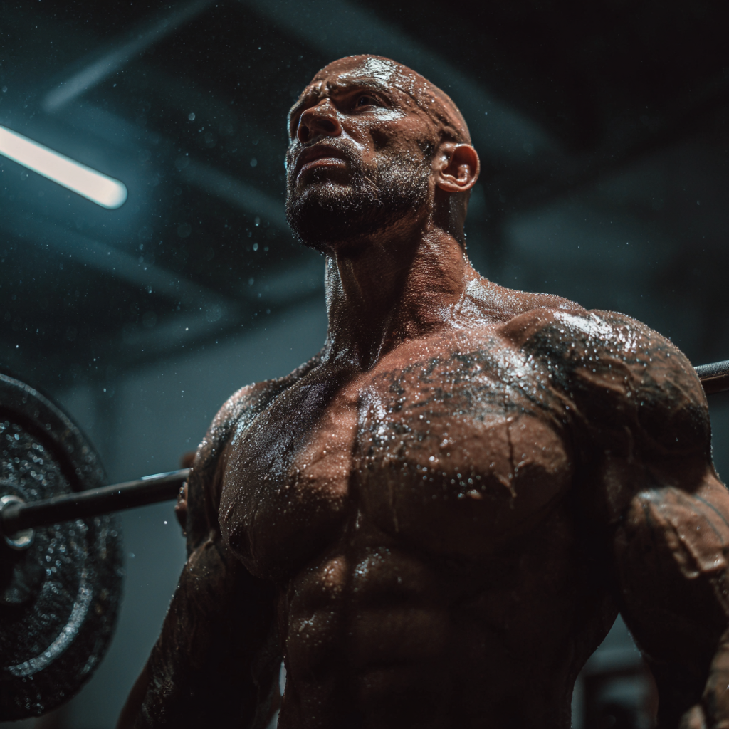 Чоловік тренується в спортзалі